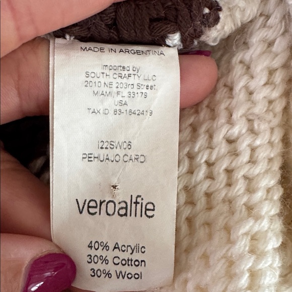 Anthropologie Vero Alfie Hand-Knit Cardigan Sweater Size 2 - Picture 16 of 16